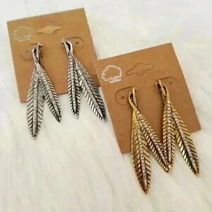 Silver OR Gold Feather Earrings